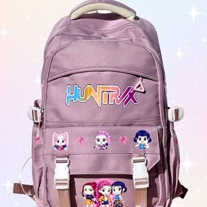 Huntrix KPop Demon Hunters Girls Dusty Pink School Backpack NEW